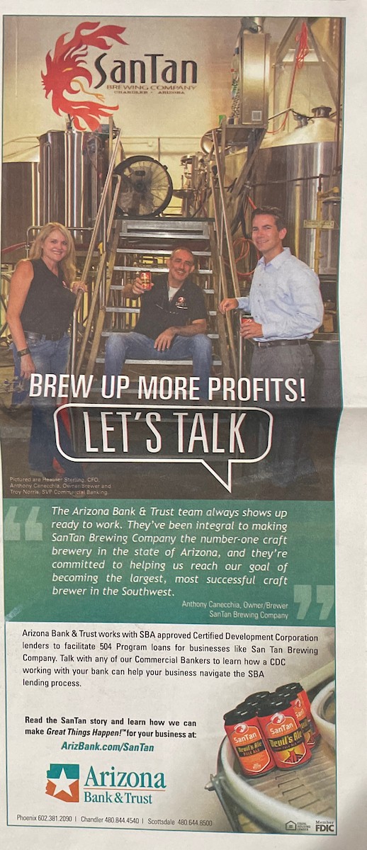 AZ Bank and Trust with San Tan Brewery